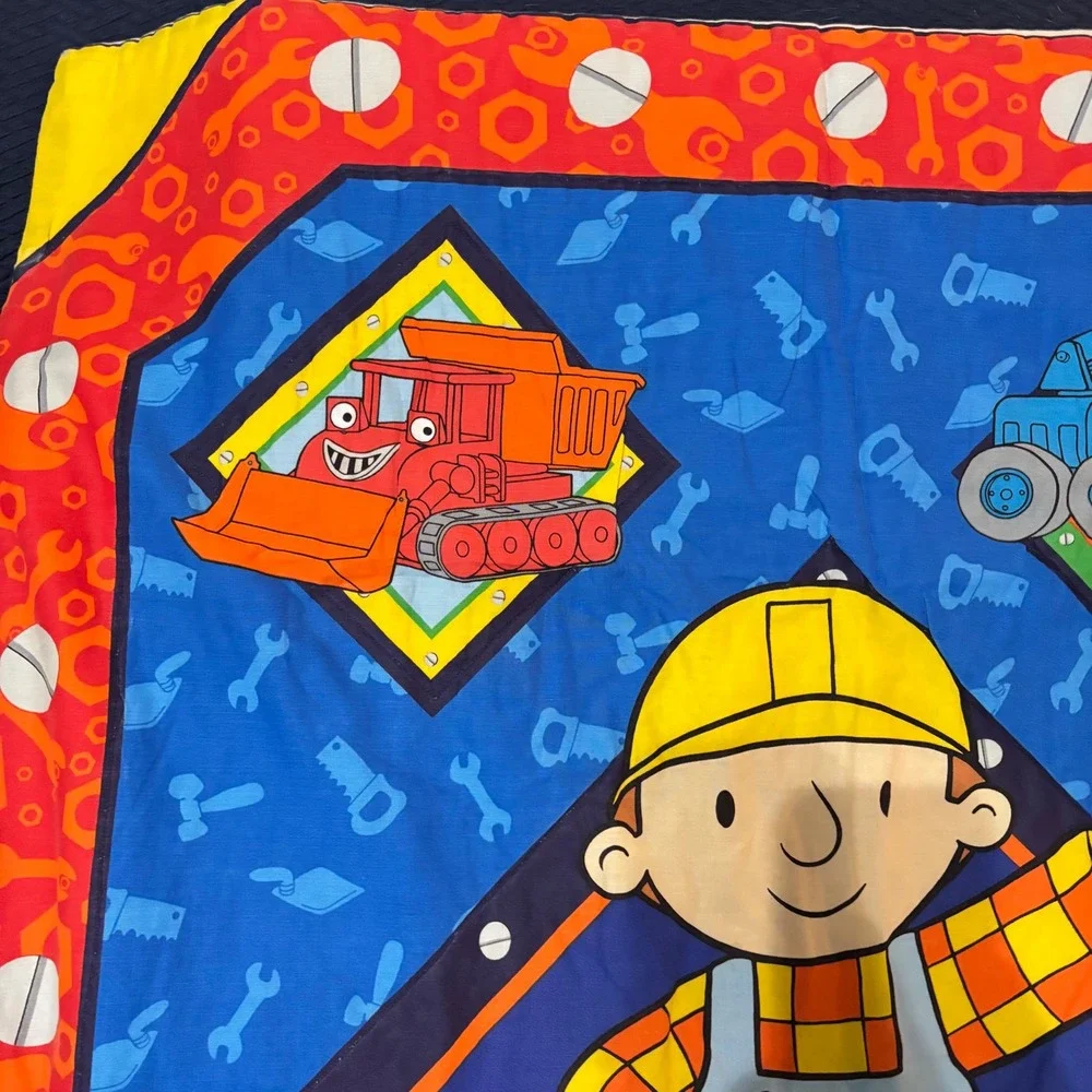 Bob the Builder Vintage Baby Toddler Blanket Comforter Throw Construction 41x33